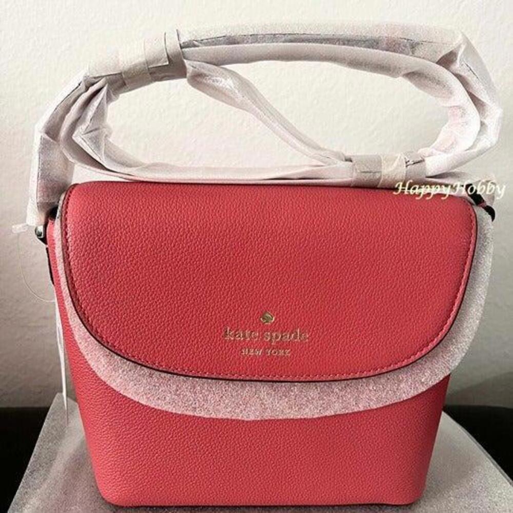 Kate Spade Crossbody Bag Emmie flap Pebbled Leather Masons Brick - Brand New
